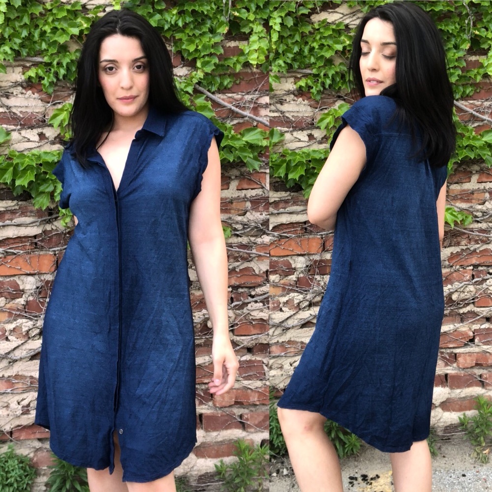 Anthropologie Cloth & Stone Blue Dress